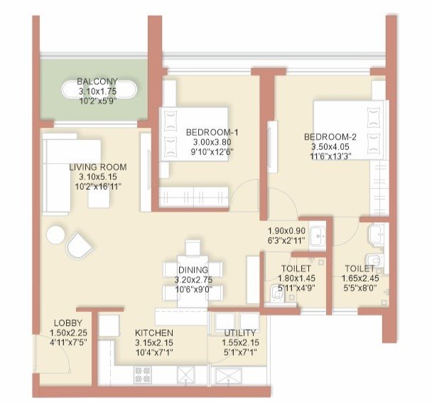 3 BHK Plan